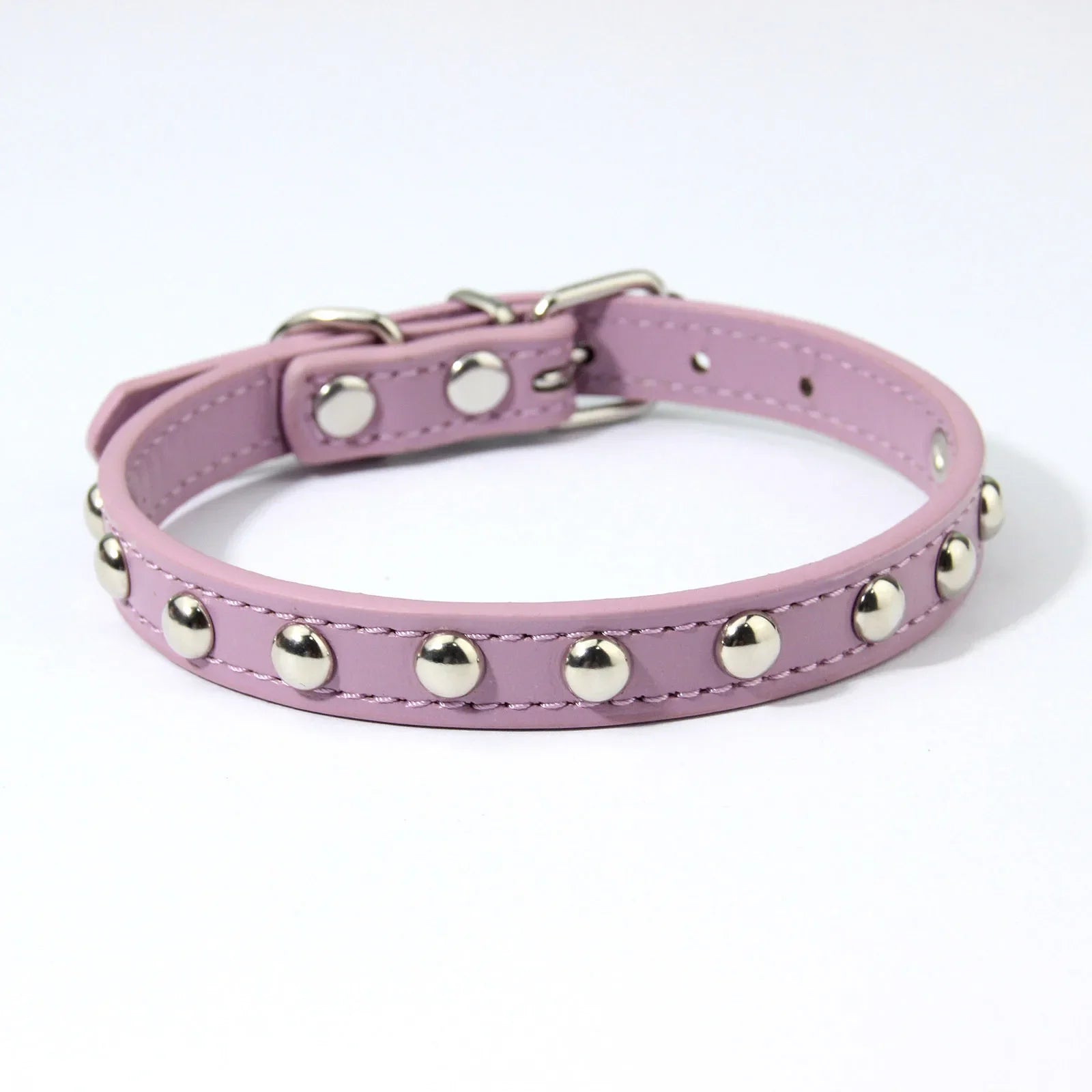 Rivet Anti-Bite Leather Dog &amp; Cat Collar – Durable Studded Collar - Pet Neck Strap