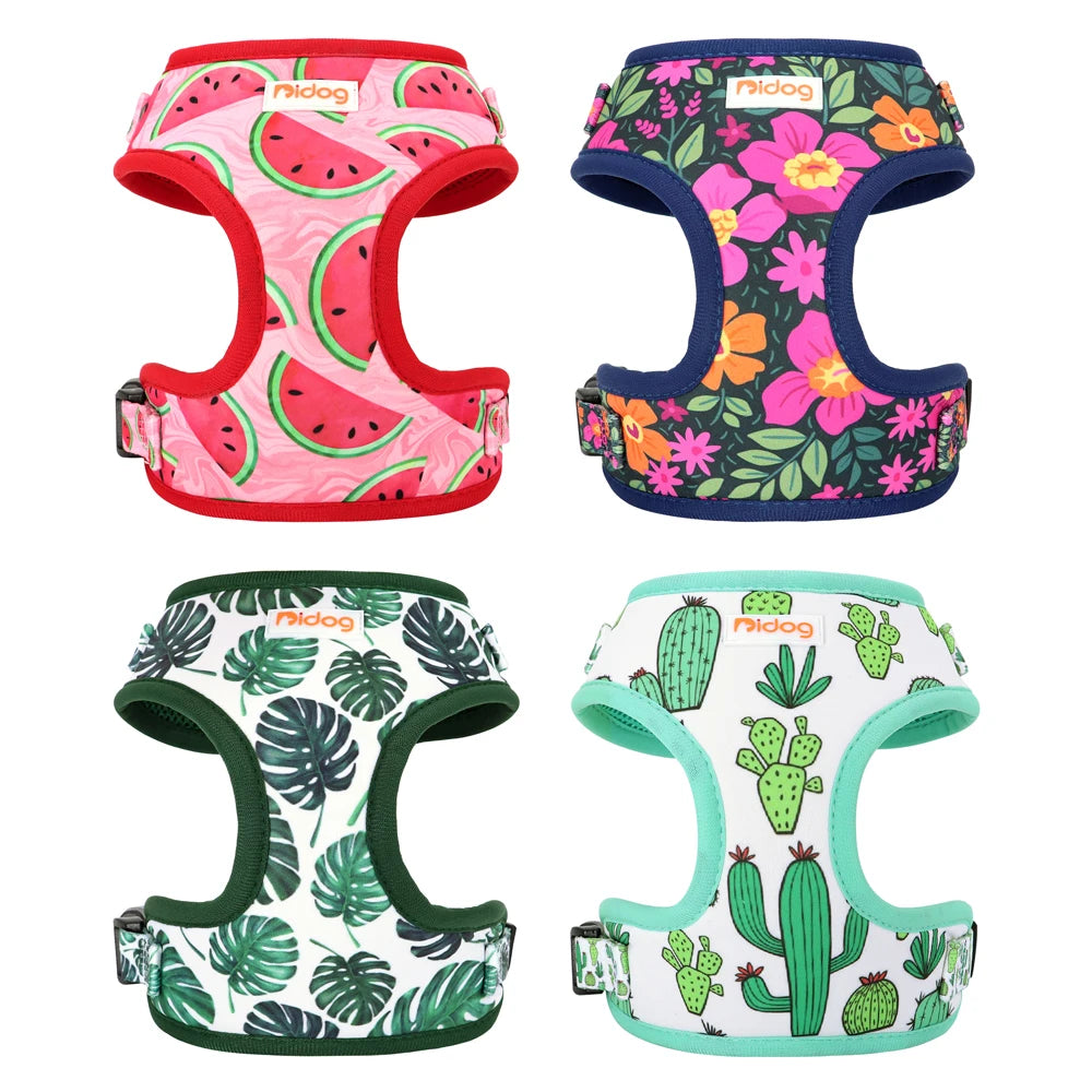 Cute Printed Mesh Nylon Dog Harness – Soft Breathable Adjustable Puppy Vest for Small, Medium &amp; Large Dogs