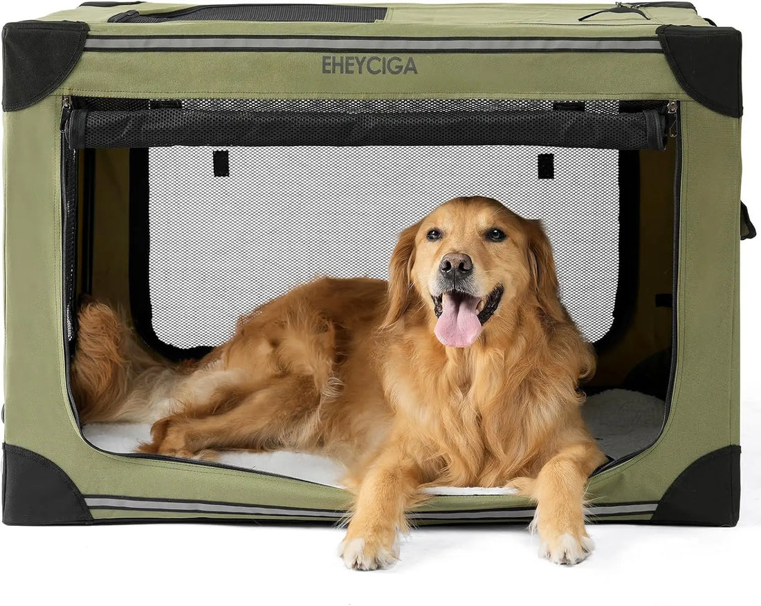 Collapsible Soft Dog Crate 36&quot; – Portable Travel Dog Kennel for Large Dogs | Foldable Indoor &amp; Outdoor Dog Crate