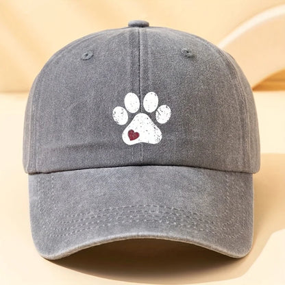 Dog Claw Print Baseball Hat – Adjustable Sunshade Cap for Dog Lovers, Outdoor Travel Hat Unisex