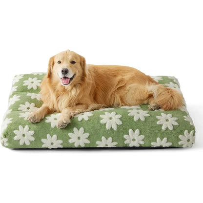 Extra Large Dog Bed Removable Cover, Cute Modern Fuzzy Plush, Anti-Slip Bottom Premium Comfort for Pets