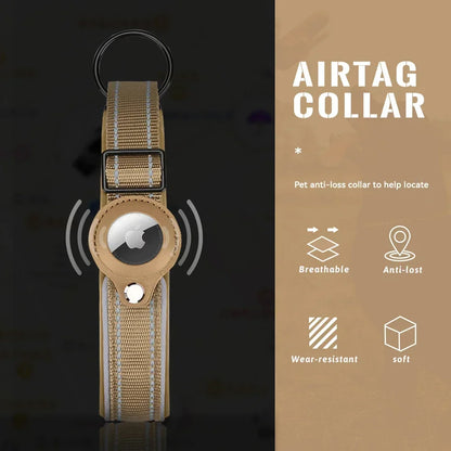Colorful Durable Dog Collar with Airtag Holder - Strong Material, Safety Collar for Dogs (Airtag Sold Separately)
