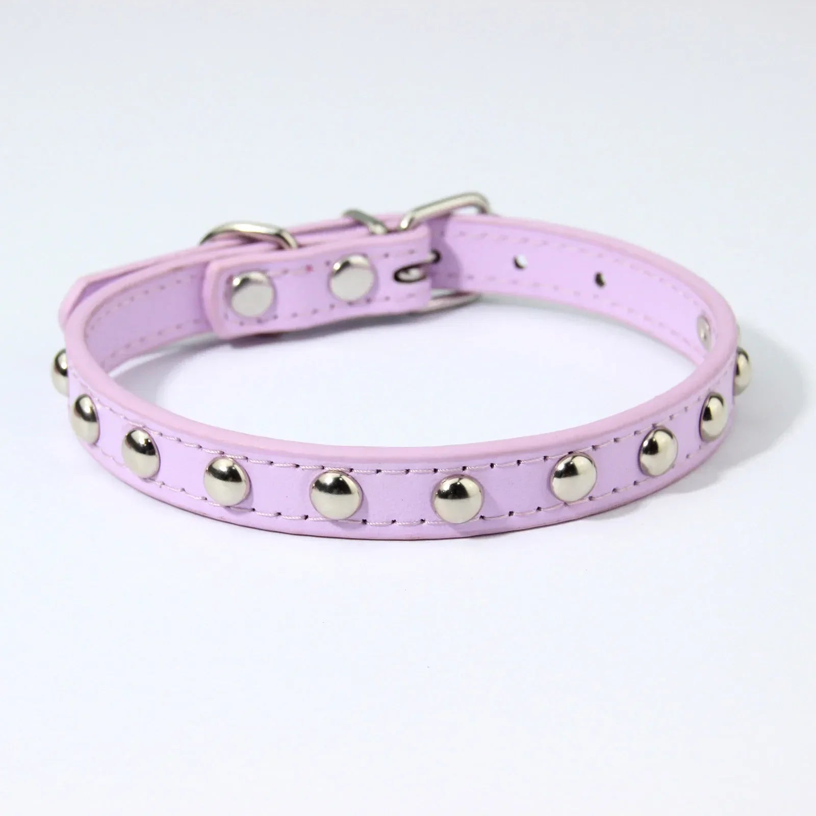 Rivet Anti-Bite Leather Dog &amp; Cat Collar – Durable Studded Collar - Pet Neck Strap