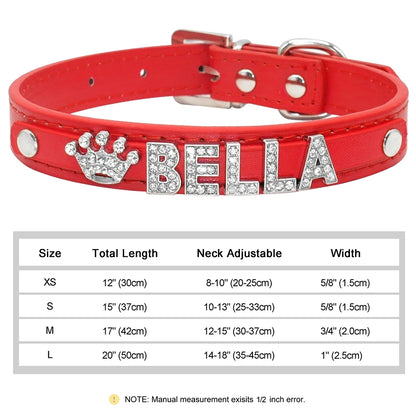 Personalized Bling Rhinestone Dog Collar – Custom Name Collar for Small Dogs &amp; Cats