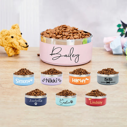 Personalized Dog Food &amp; Water Bowls - Custom Stainless Steel Pet Accessory for Dogs and Cats