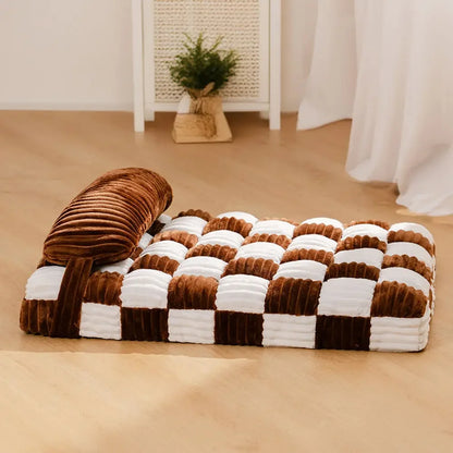 Handmade Plush Orthopedic Dog Bed – Warm, Soft Support with Pillow for Large &amp; Medium Dogs
