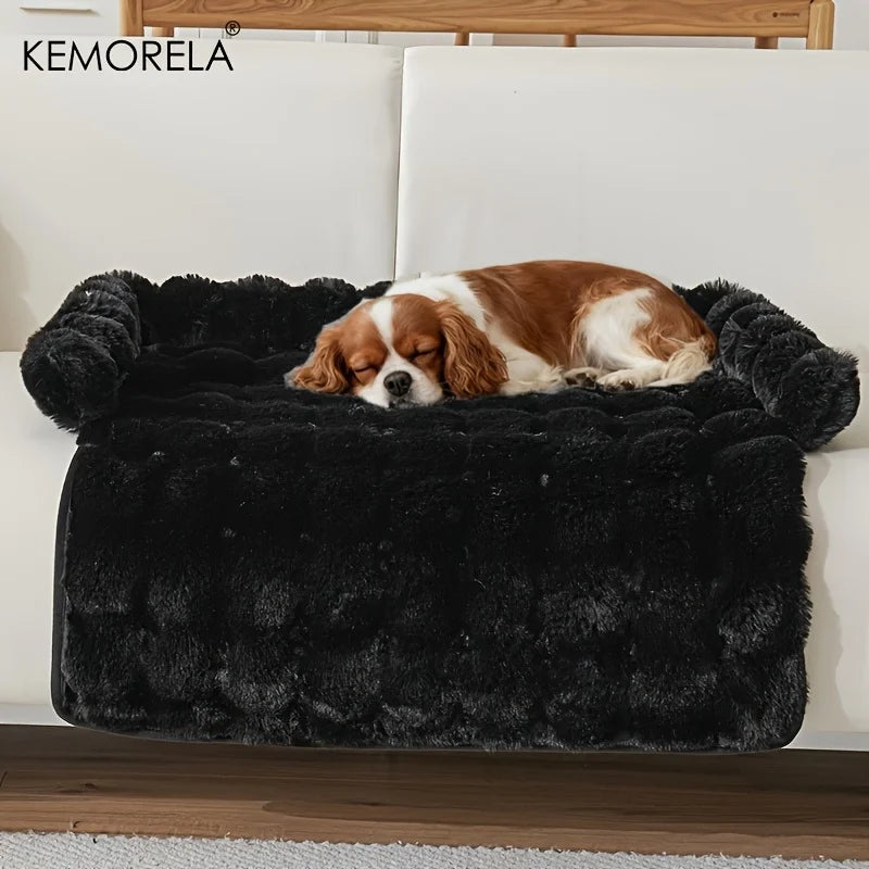 Luxury Plush Pet Mattress Bed for Medium Dogs – Thick Warm Imitation Rabbit Fur Dog Bed with Pillow, Anti-Slip &amp; Scratch-Resistant | Magnolia Pet