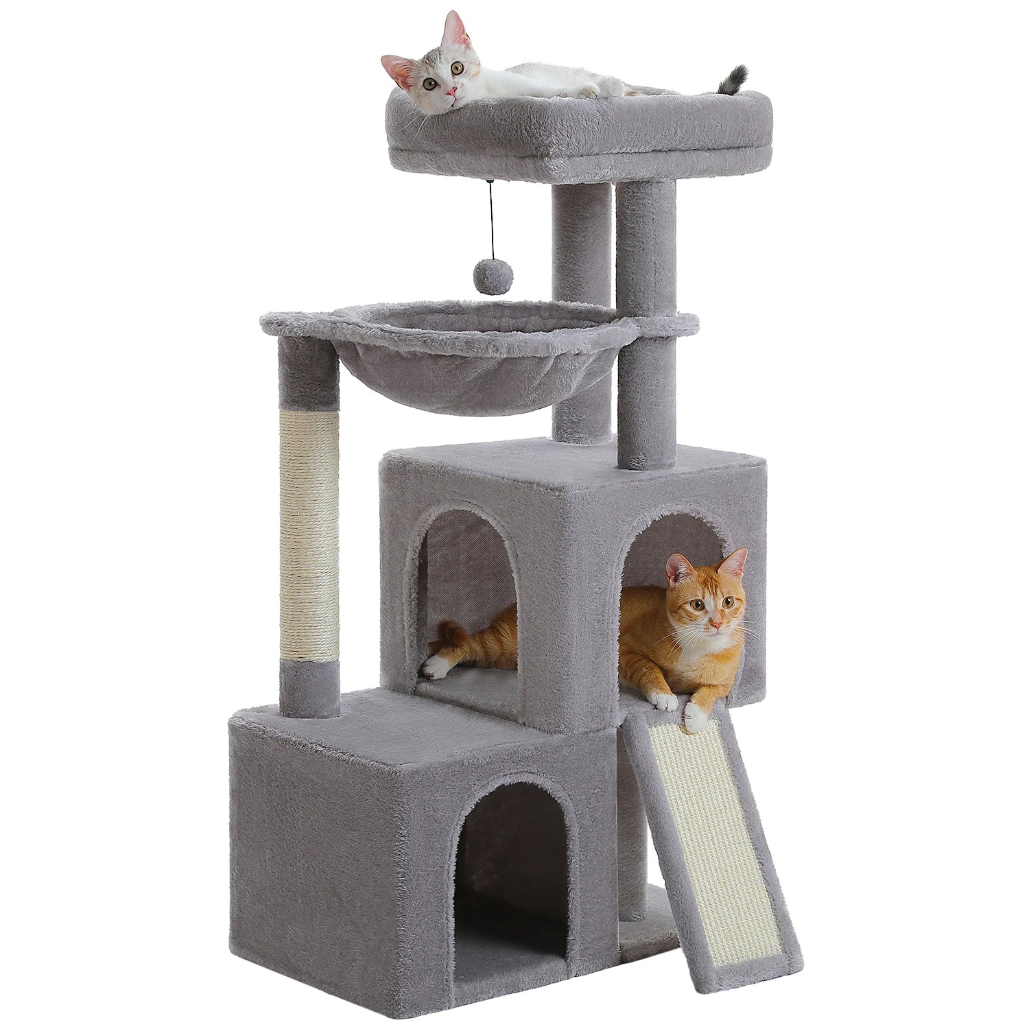 Large Cat Tree for Indoor Cats, Multi-Level Cat Tower with Sisal Scratching Post, 2 Spacious Condo, Cat Scratching Pad, Cat Toys