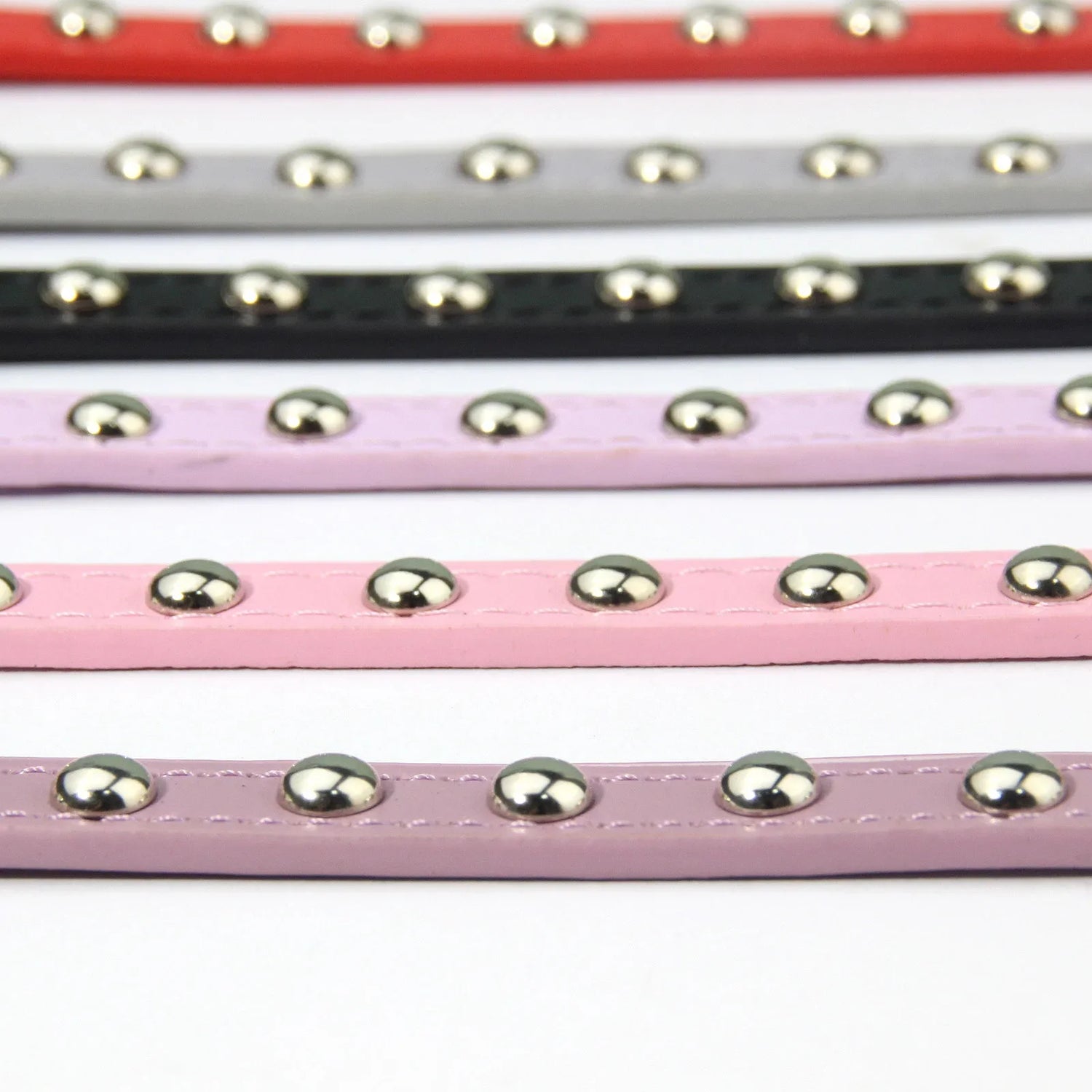 Rivet Anti-Bite Leather Dog &amp; Cat Collar – Durable Studded Collar - Pet Neck Strap