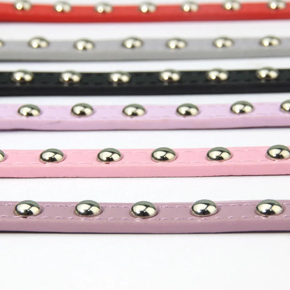 Rivet Anti-Bite Leather Dog &amp; Cat Collar – Durable Studded Collar - Pet Neck Strap