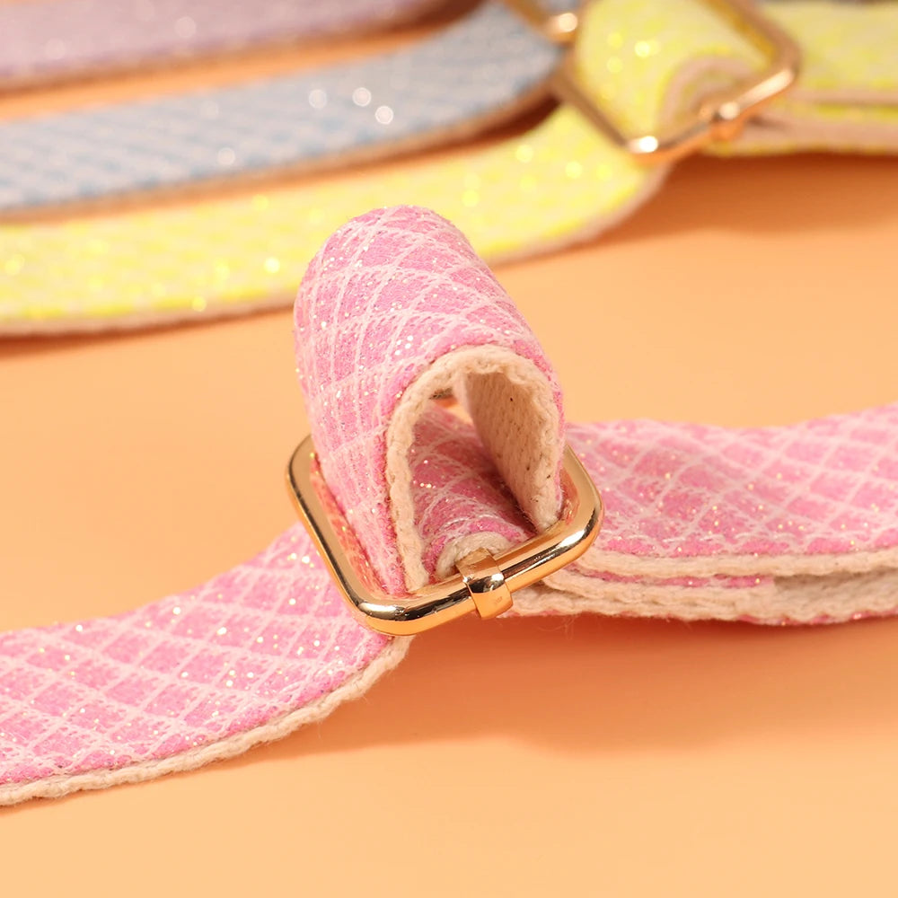 Personalized Bling Plaid Dog Collar – Adjustable Buckle Collar with Cute Flower Pendant, Anti-Lost ID for Small &amp; Medium Dogs &amp; Cats – Pink