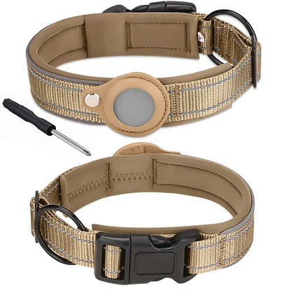 Colorful Durable Dog Collar with Airtag Holder - Strong Material, Safety Collar for Dogs (Airtag Sold Separately)