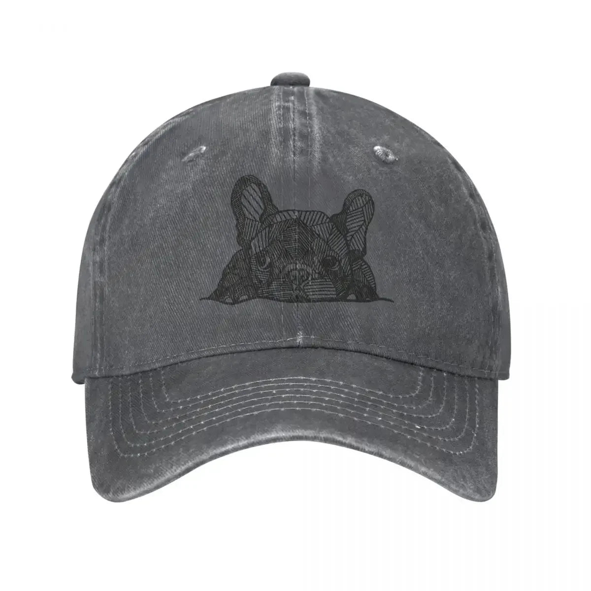 Vintage French Bulldog Hat – Distressed Denim Dog Lover Baseball Cap