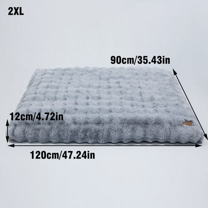 Fluffy Dog Crate Bed for Extra Large Dogs – Plush Faux Fur Crate Pad, Washable Calming Anti-Anxiety Dog &amp; Cat Bed