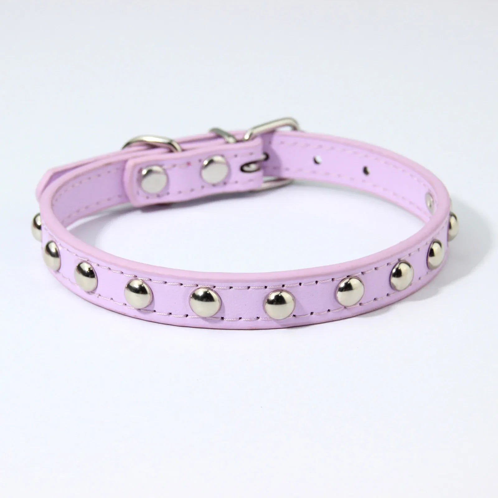 Rivet Anti-Bite Leather Dog &amp; Cat Collar – Durable Studded Collar - Pet Neck Strap