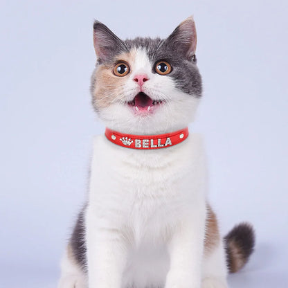 Personalized Bling Rhinestone Dog Collar – Custom Name Collar for Small Dogs &amp; Cats