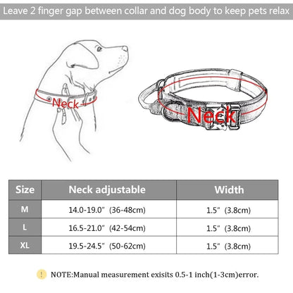 Tactical Police Dog Collar - Adjustable Durable Nylon Military Collar for German Shepherds, Medium &amp; Large Dogs, Walking &amp; Training Pet Accessories