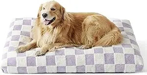 Extra Large Dog Bed Removable Cover, Cute Modern Fuzzy Plush, Anti-Slip Bottom Premium Comfort for Pets