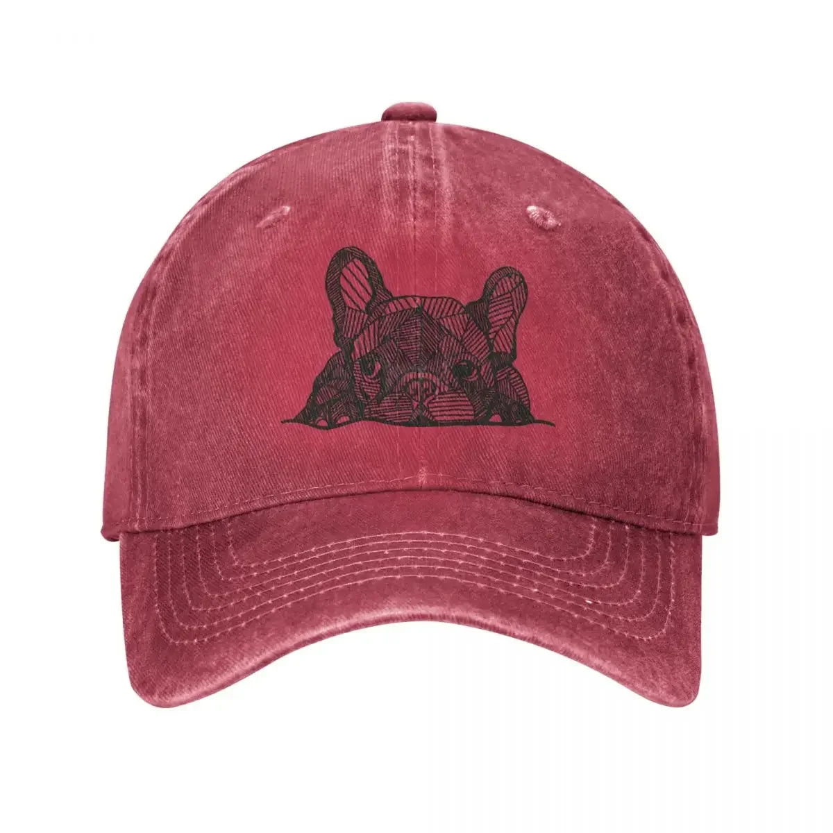 Vintage French Bulldog Hat – Distressed Denim Dog Lover Baseball Cap