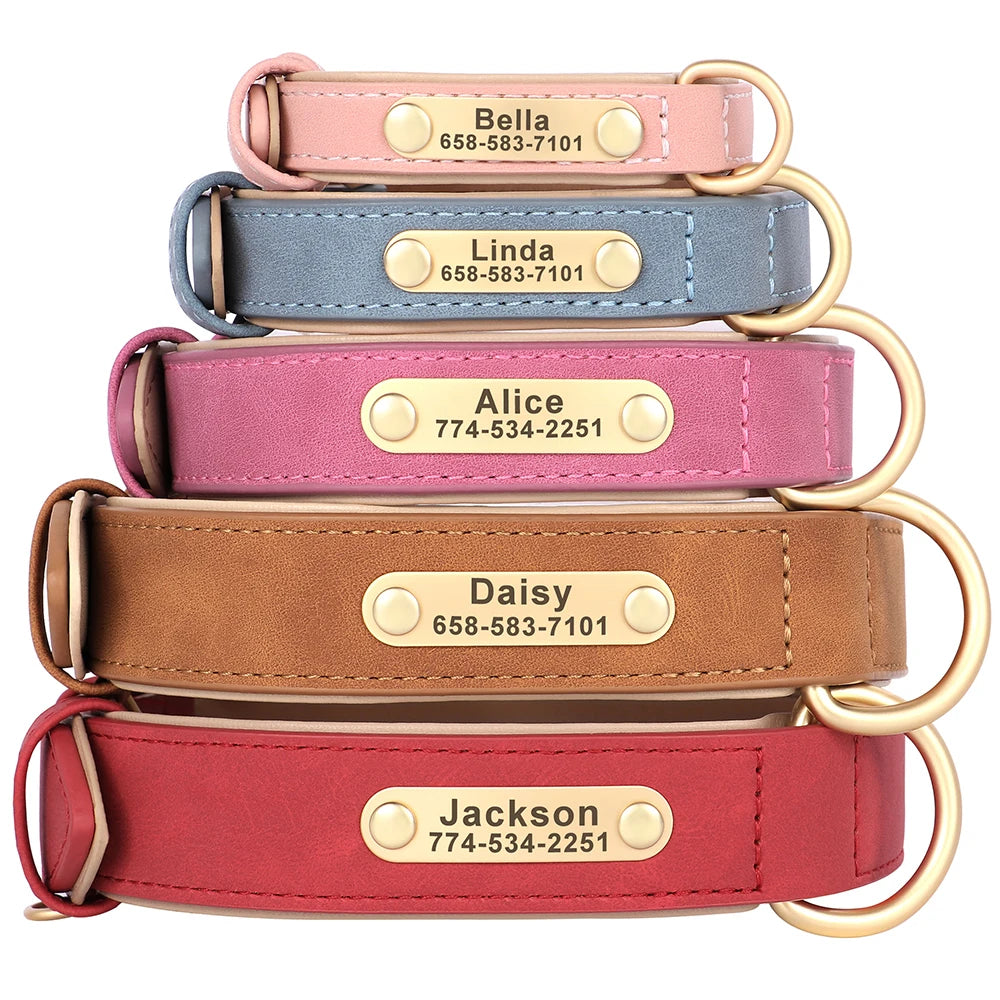 Personalized Safety Leather Dog Collar &amp; Leash Set – Free Engraving, Durable &amp; Adjustable, Perfect Gift