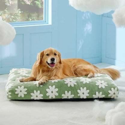 Extra Large Dog Bed Removable Cover, Cute Modern Fuzzy Plush, Anti-Slip Bottom Premium Comfort for Pets