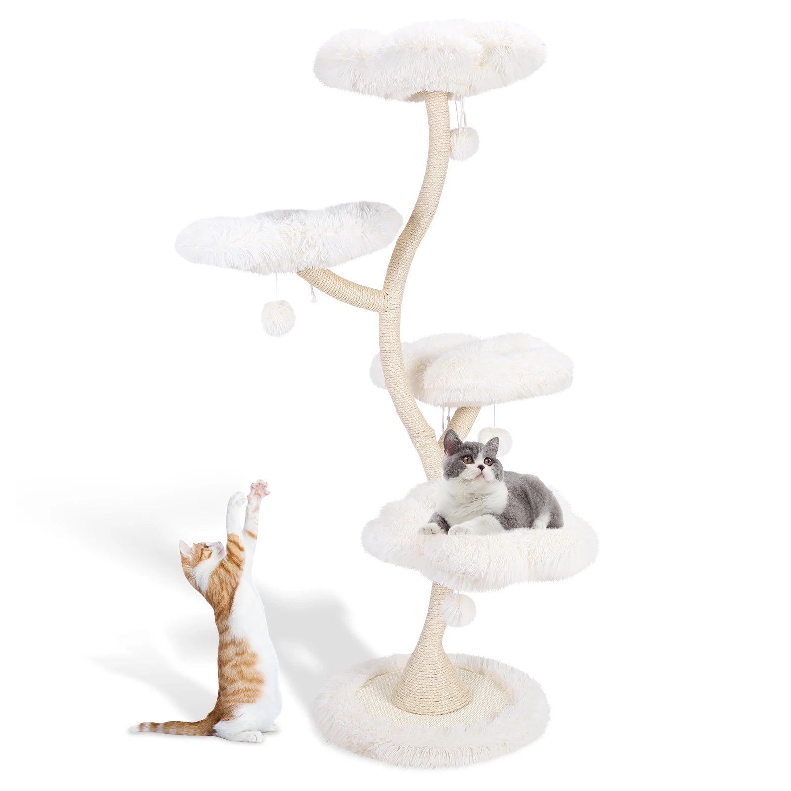 Flower-Shaped Cat Tree Tower with Bed – Multi-Layer Cat Shelf &amp; Iron Art Climbing Frame for Indoor Cats