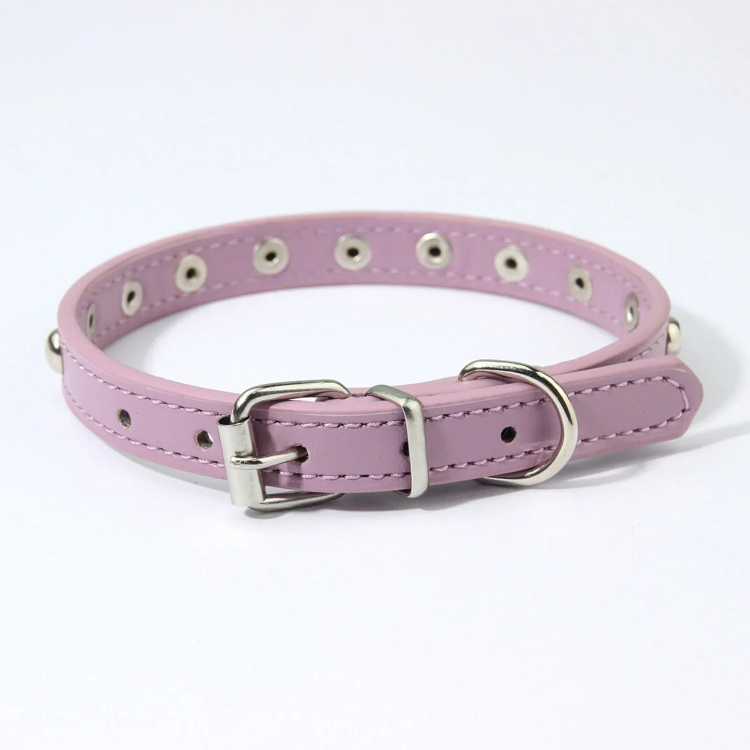 Rivet Anti-Bite Leather Dog &amp; Cat Collar – Durable Studded Collar - Pet Neck Strap