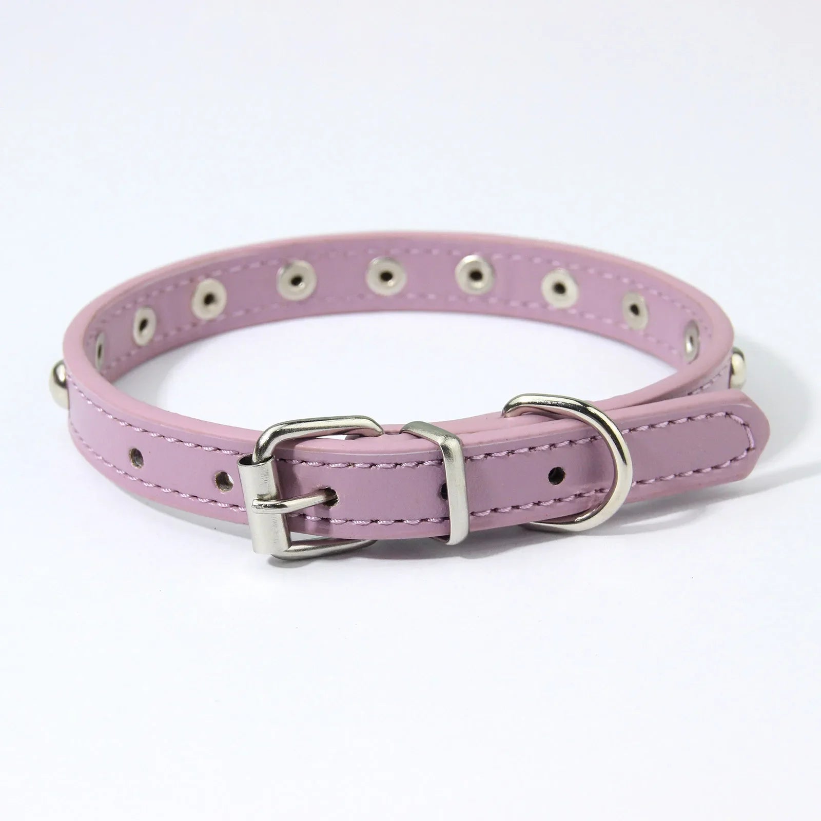 Rivet Anti-Bite Leather Dog &amp; Cat Collar – Durable Studded Collar - Pet Neck Strap