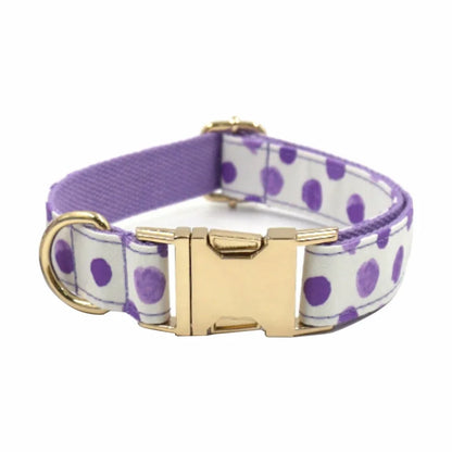 Personalized Dog Collar with Free Engraving – Purple Bubble Design