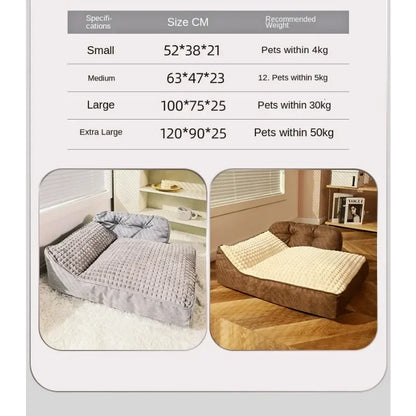 Comfortable Waterproof L-Shape Foam Dog Bed for Large Dogs | Machine Washable &amp; Spacious Mat
