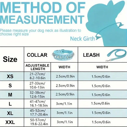 Adjustable Spike Dog &amp; Cat Collar – PU Leather Punk Rivet Pet Neck Strap for Small Dogs &amp; Cats, Studded Fashion Collar