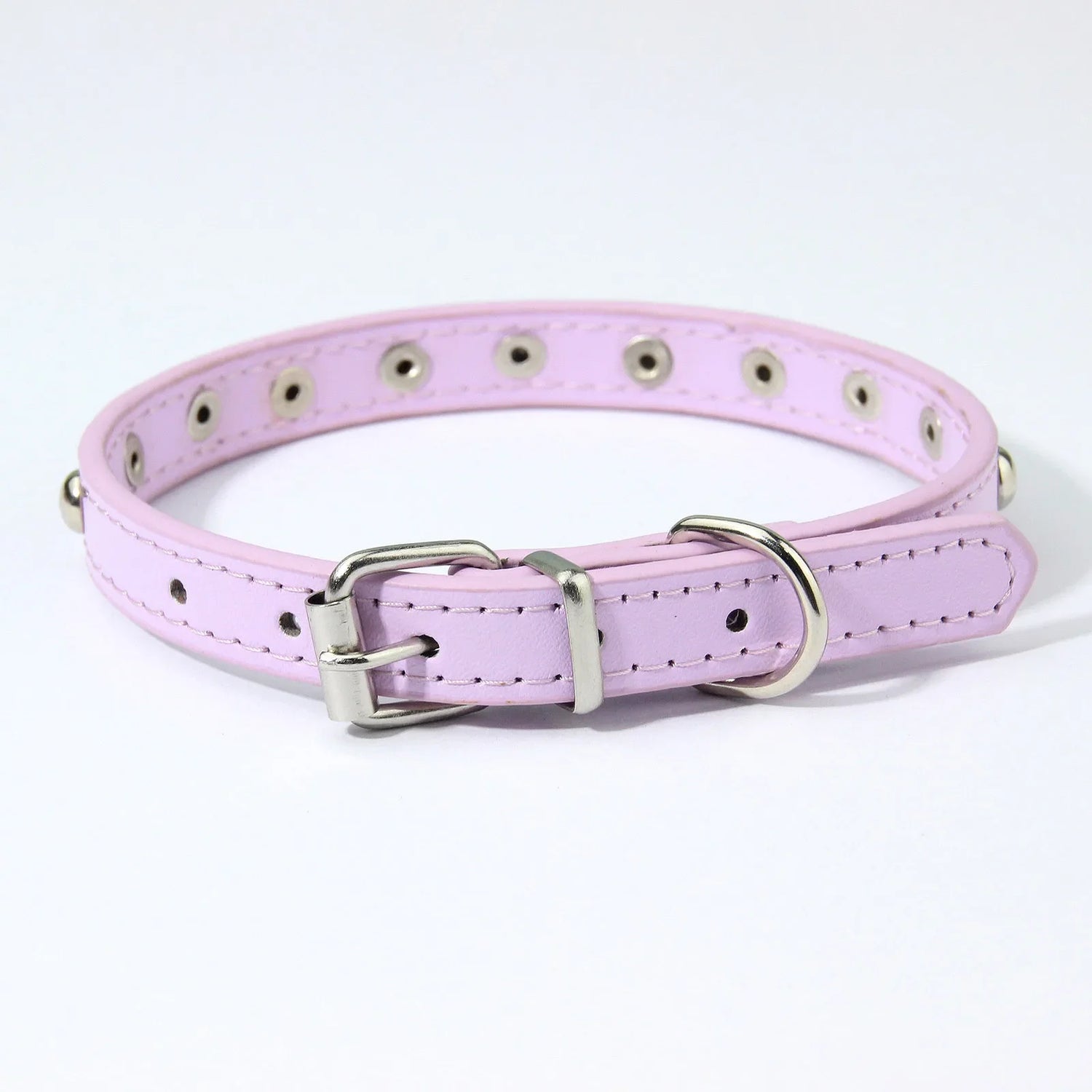 Rivet Anti-Bite Leather Dog &amp; Cat Collar – Durable Studded Collar - Pet Neck Strap