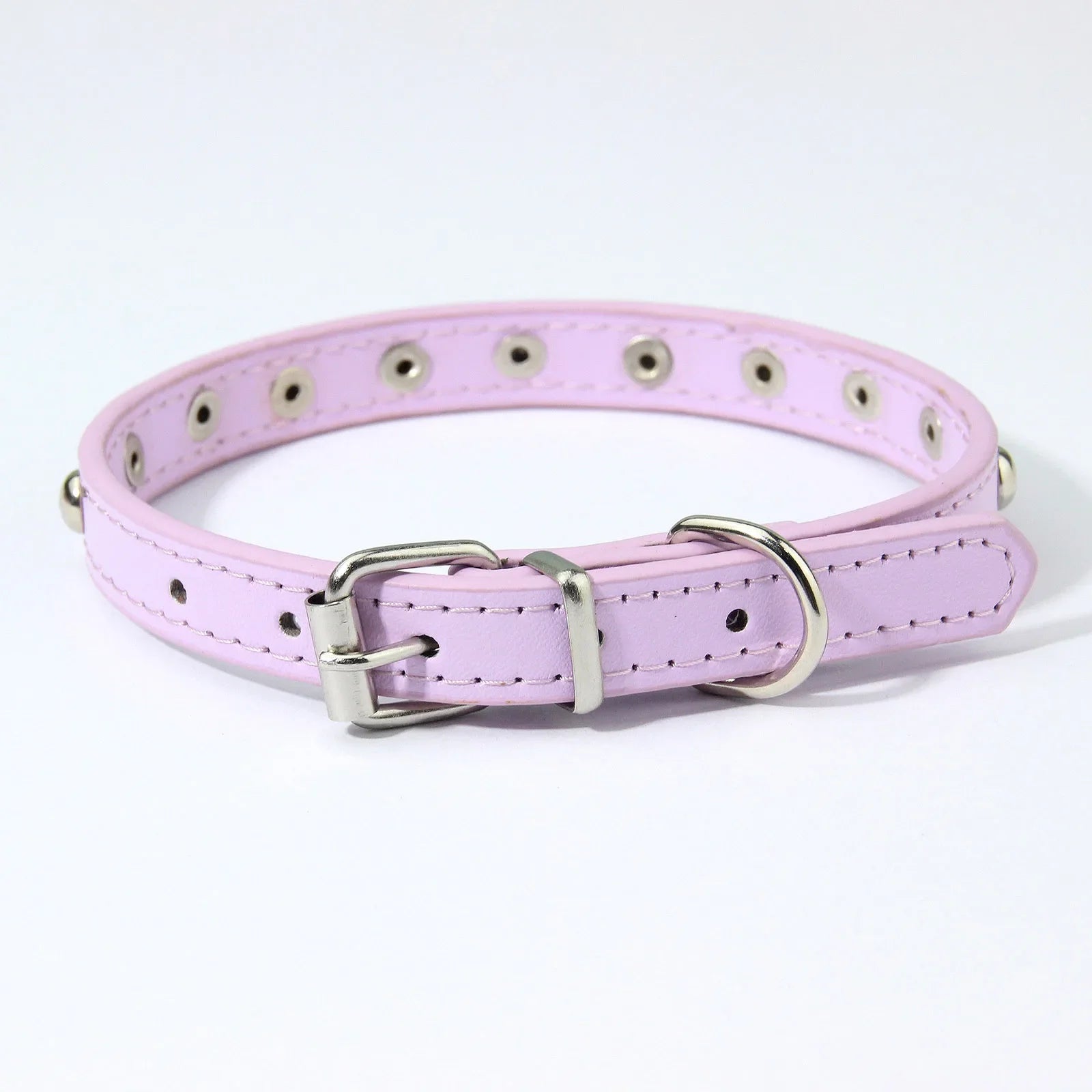 Rivet Anti-Bite Leather Dog &amp; Cat Collar – Durable Studded Collar - Pet Neck Strap