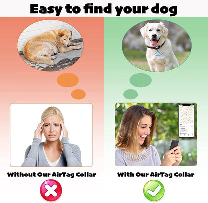 Reflective AirTag Dog Collar – Padded Apple AirTag Holder Case for Dogs, Secure &amp; Comfortable Fit