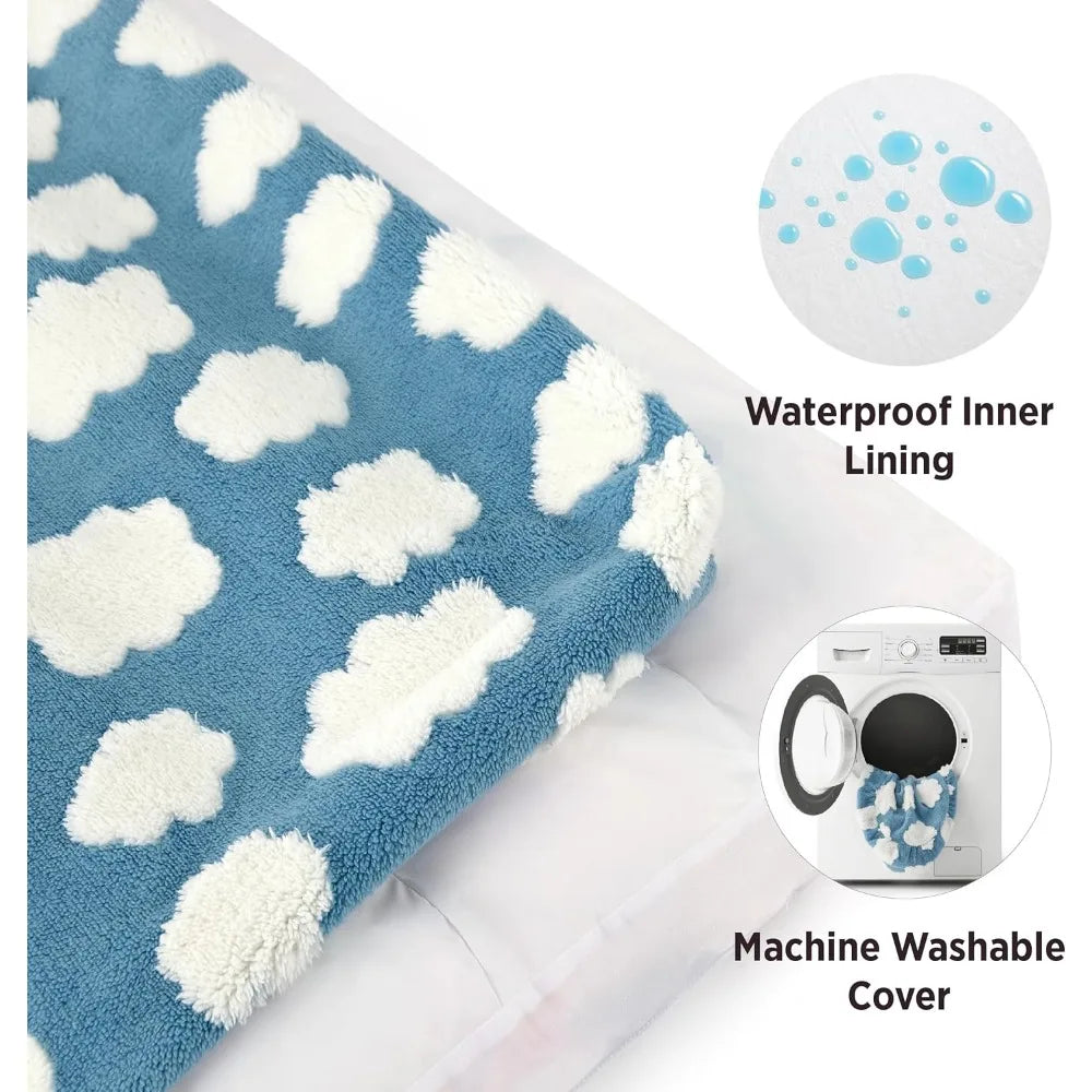 Extra Large Dog Bed Removable Cover, Cute Modern Fuzzy Plush, Anti-Slip Bottom Premium Comfort for Pets