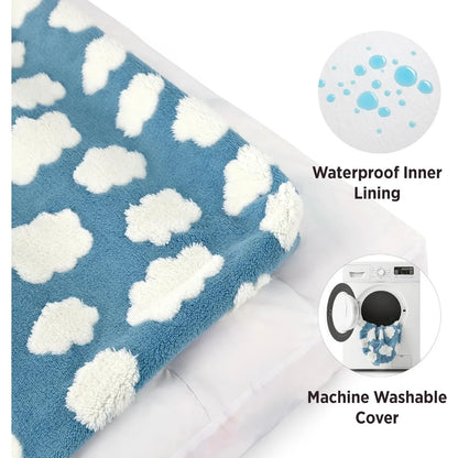 Extra Large Dog Bed Removable Cover, Cute Modern Fuzzy Plush, Anti-Slip Bottom Premium Comfort for Pets