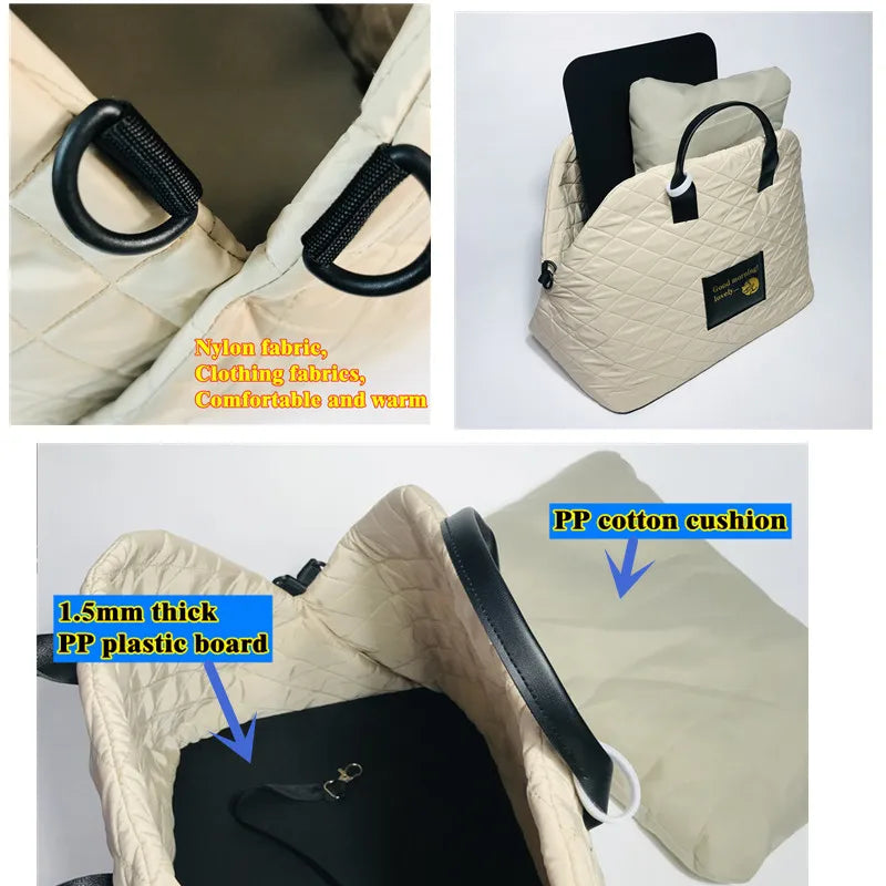 Portable Warm Kennel Pet Dog Carrier Bag – Nonslip Car Seat for Small Dogs &amp; Cats, Safe Puppy Bed, Chihuahua Pet Products