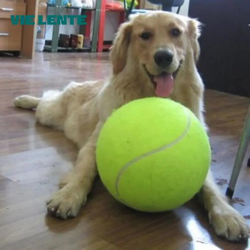 Giant Dog Tennis Ball – Mega Jumbo Pet Chew Toy for Dogs, Training &amp; Play Ball, Plush Interactive Toy for Pets &amp; Kids