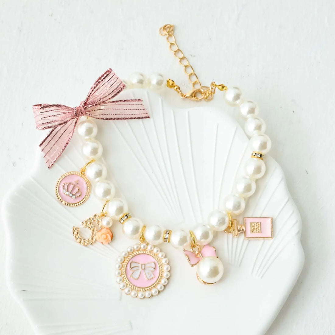 Pet Pearl Charm Collar – Pendant Princess Necklace Small Dog Accessories &amp; Sweet Puppy Jewelry