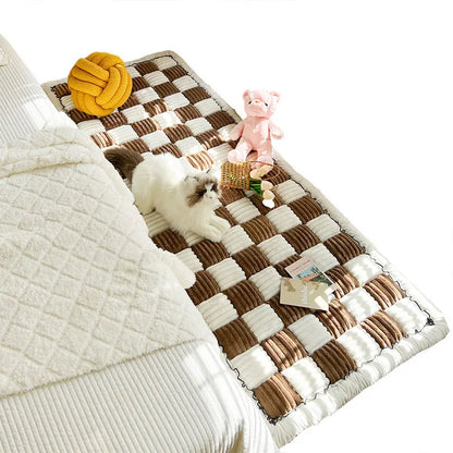 Plaid Dog Bed &amp; Couch Cover – Non-Slip Pet Mat for Travel &amp; Home | Custom Fit for Seat Extenders