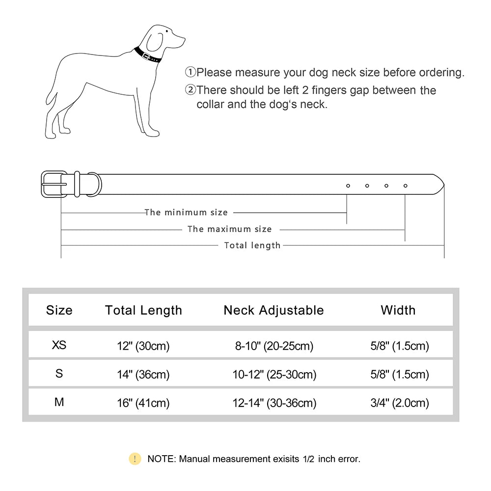 Crystal Rhinestone Small Dog Collar – Adjustable Leather Pet Collar for Chihuahua, Puppy &amp; Cat, Padded Sparkly Dog Collar