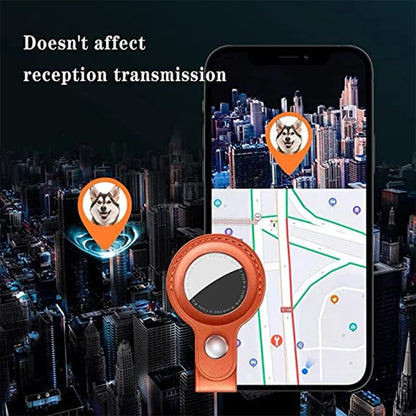Leather Keychain for Airtags Tracker Locator Device