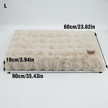 Fluffy Dog Crate Bed for Extra Large Dogs – Plush Faux Fur Crate Pad, Washable Calming Anti-Anxiety Dog &amp; Cat Bed