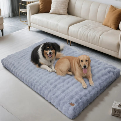 Ultra Plush Dog Bed - Washable Crate Mat for Large Dogs – Soft Pet Cushion Mattress, Anti-Slip Puppy Bed, Cozy Kennel Pad