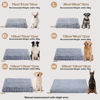 Ultra Plush Dog Bed - Washable Crate Mat for Large Dogs – Soft Pet Cushion Mattress, Anti-Slip Puppy Bed, Cozy Kennel Pad