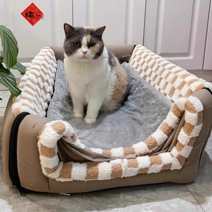 Warm Kennel Winter Dog &amp; Cat House – Washable Detachable Deep Sleep Bed, Cozy Pet Nest for Small Medium Large Pets