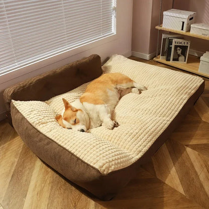 Comfortable Waterproof L-Shape Foam Dog Bed for Large Dogs | Machine Washable &amp; Spacious Mat