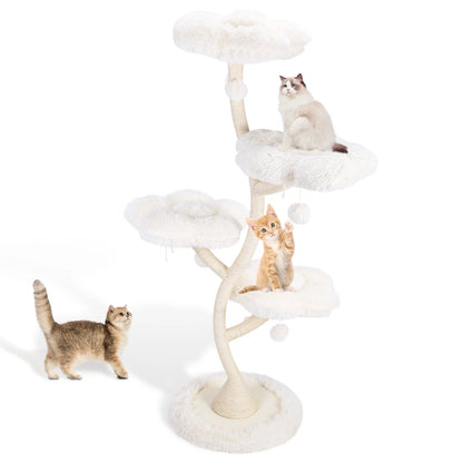 Flower-Shaped Cat Tree Tower with Bed – Multi-Layer Cat Shelf &amp; Iron Art Climbing Frame for Indoor Cats