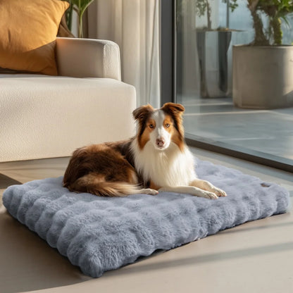 Ultra Plush Dog Bed - Washable Crate Mat for Large Dogs – Soft Pet Cushion Mattress, Anti-Slip Puppy Bed, Cozy Kennel Pad