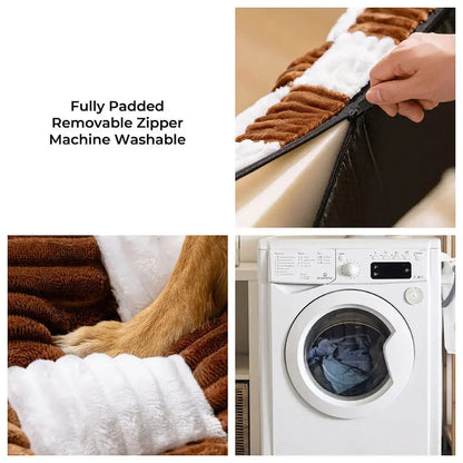 Handmade Plush Orthopedic Dog Bed – Warm, Soft Support with Pillow for Large &amp; Medium Dogs